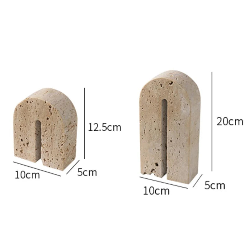 Travertine Arch Bookends – Natural Stone