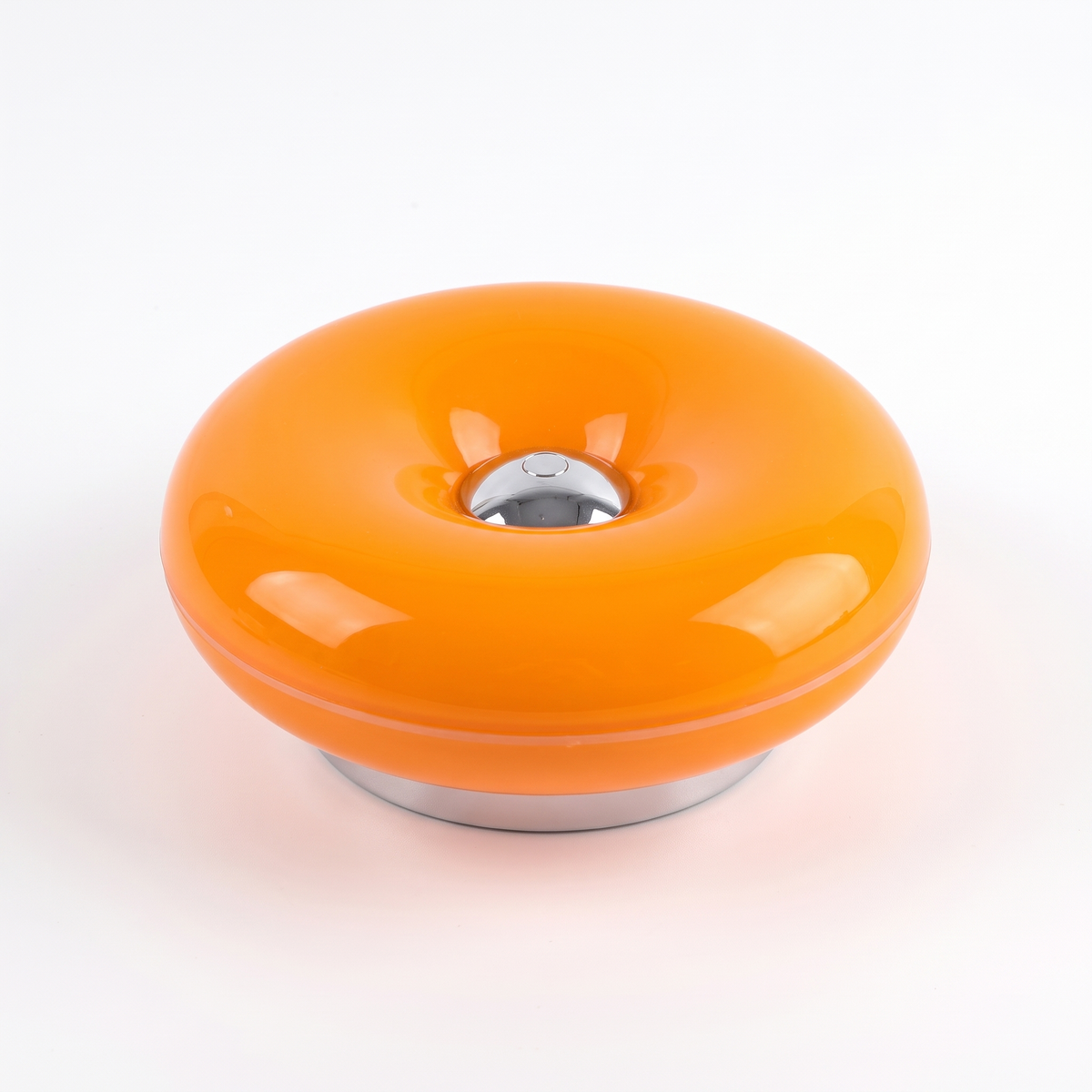 Donut table lamp – Amber Orange, on a white background