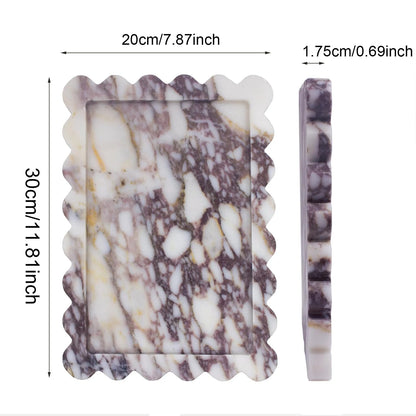 Scalloped Calacatta Viola Marble Tray