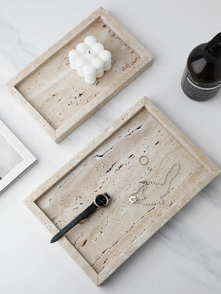 Natural Travertine Stone Vanity Tray