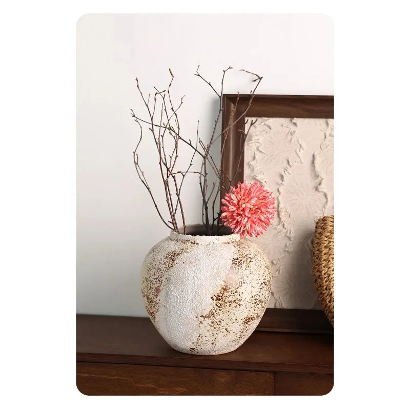 Mottled Wabi-Sabi Ceramic Jar Vase