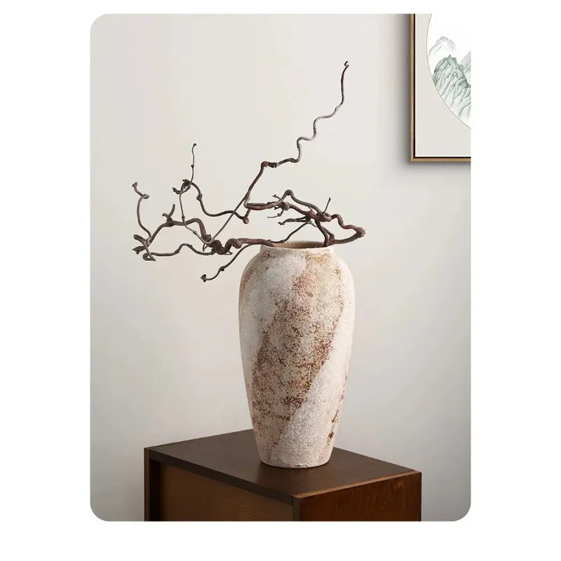 Mottled Wabi-Sabi Ceramic Jar Vase