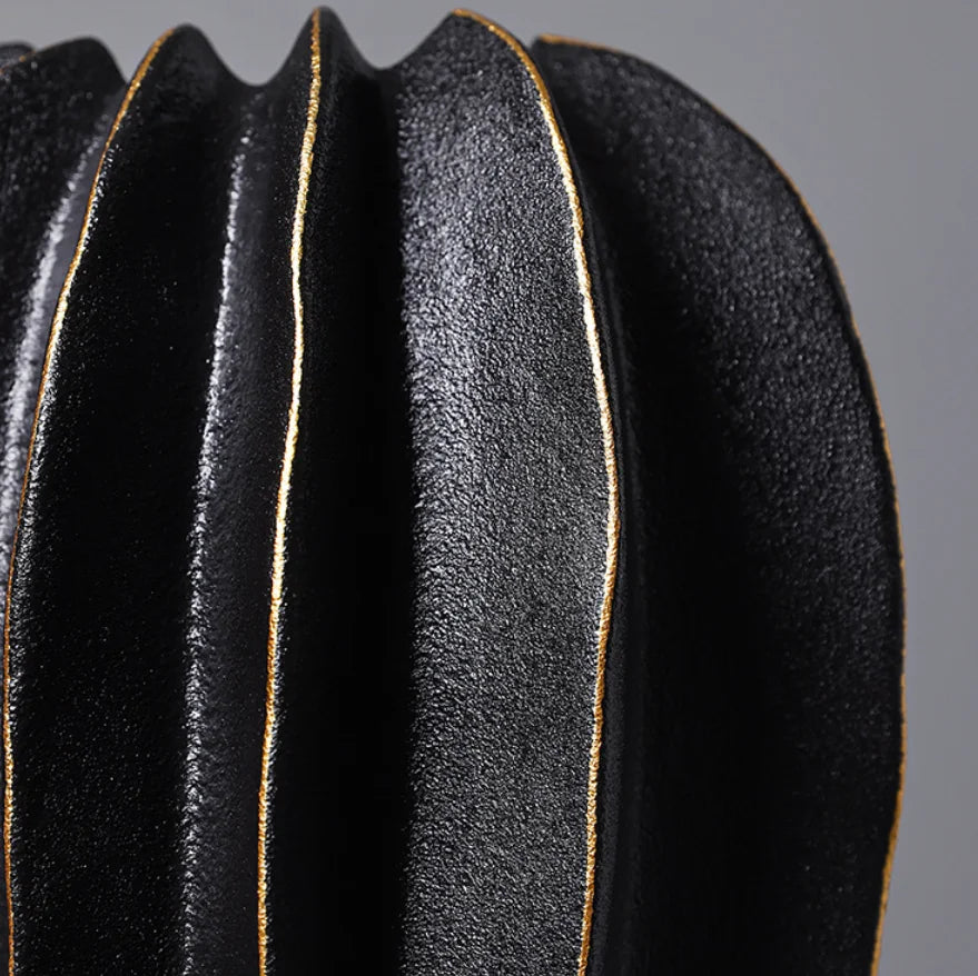 Ribbed Carambola Ceramic Vase