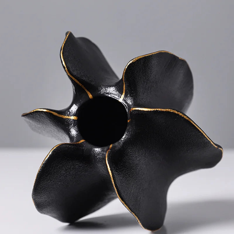 Ribbed Carambola Ceramic Vase