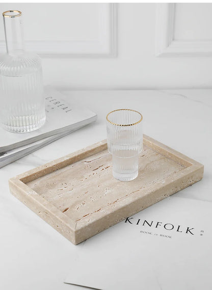 Natural Travertine Stone Vanity Tray