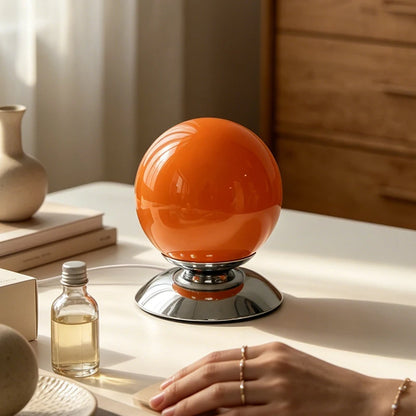 Glass Globe Table Lamp with Plinth Base