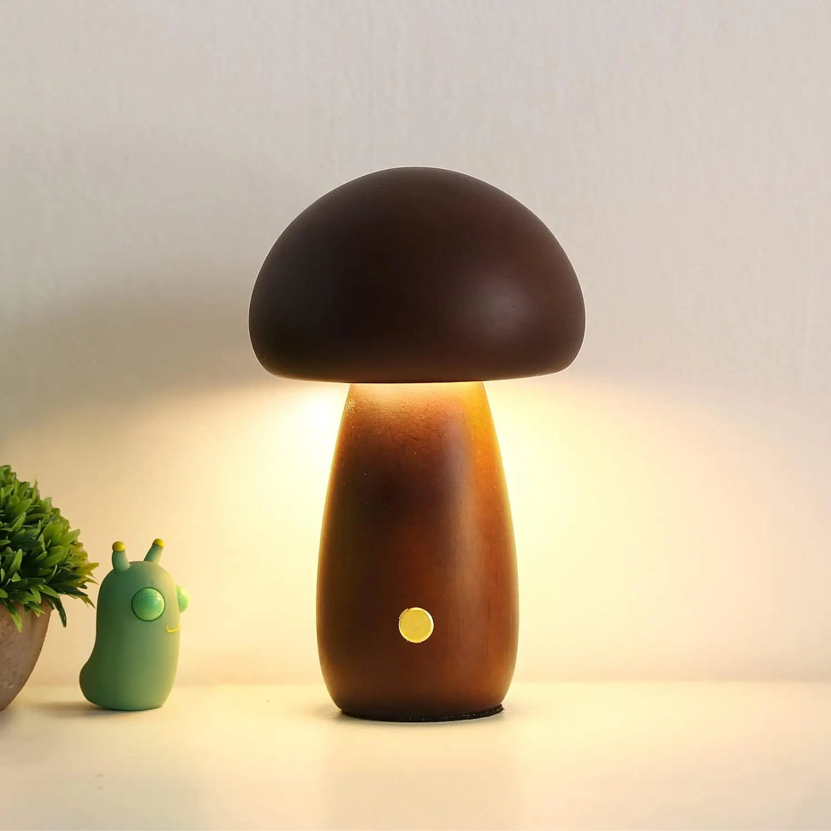 Wooden Mushroom LED Table Lamp