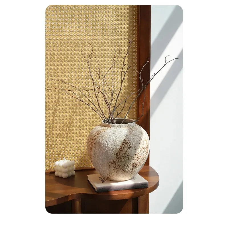 Mottled Wabi-Sabi Ceramic Jar Vase