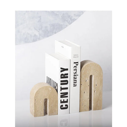 Travertine Arch Bookends – Natural Stone