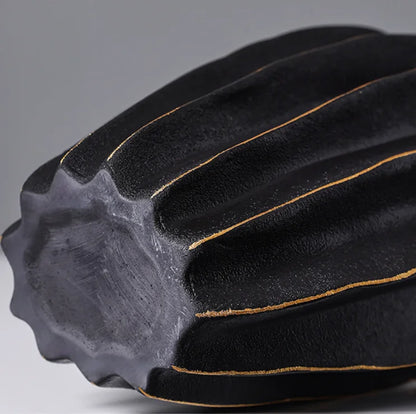 Ribbed Carambola Ceramic Vase