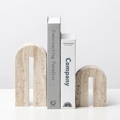 Travertine Arch Bookends – Natural Stone