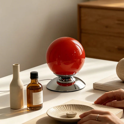 Glass Globe Table Lamp with Plinth Base