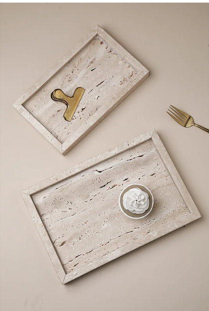 Natural Travertine Stone Vanity Tray
