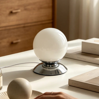 Glass Globe Table Lamp with Plinth Base