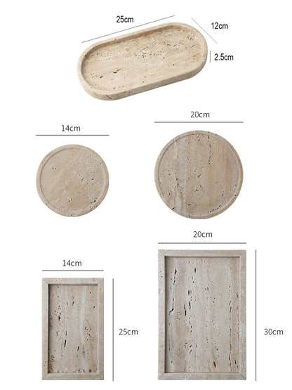 Natural Travertine Stone Vanity Tray