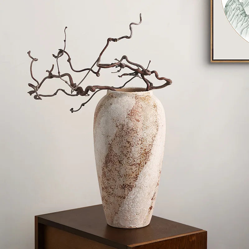 Mottled Wabi-Sabi Ceramic Jar Vase
