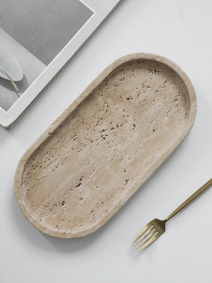 Natural Travertine Stone Vanity Tray