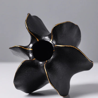 Ribbed Carambola Ceramic Vase