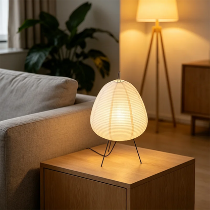 Wabi-Sabi Rice Paper Lantern Table Lamp