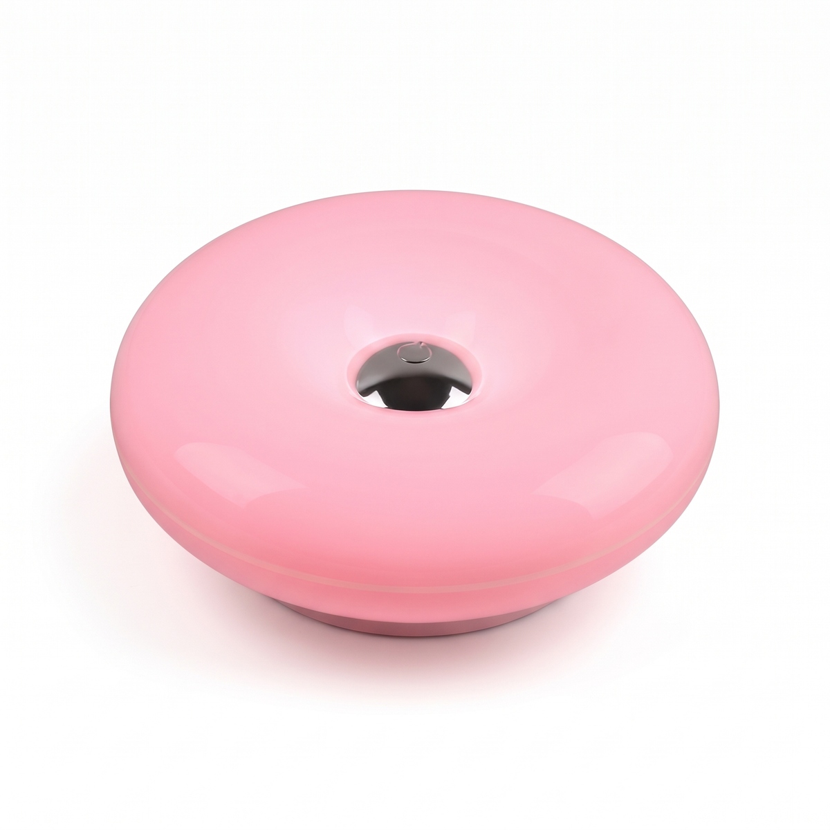 Blush donut table lamp on a white background