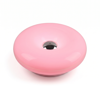 Blush donut table lamp on a white background