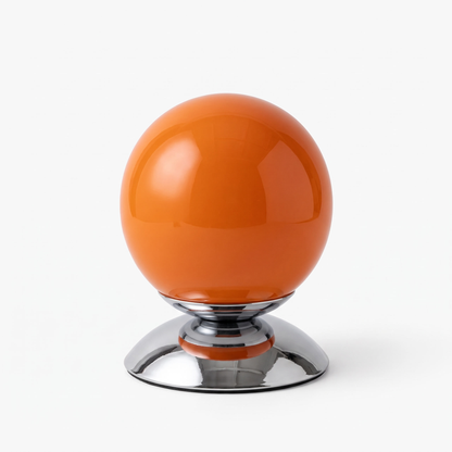 Glass globe table lamp – Garnet, on a white background