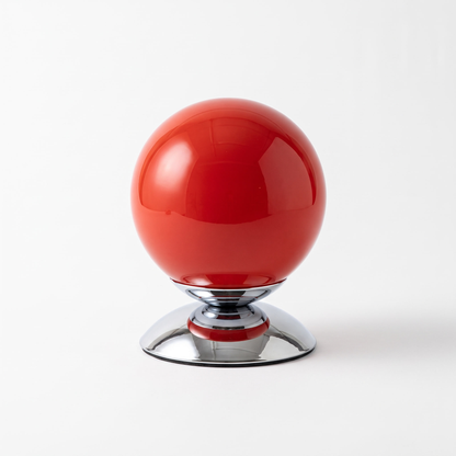 Glass globe table lamp – Scarlet, on a white background