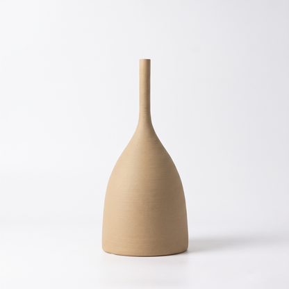 Handmade Morandi ceramic vase – Sand Bell (24.5 cm), on a white background