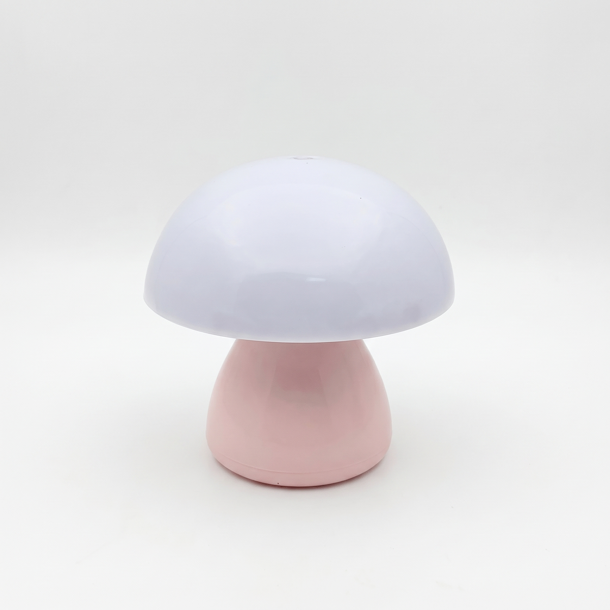 Mushroom LED night lamp – Pink, on a white background