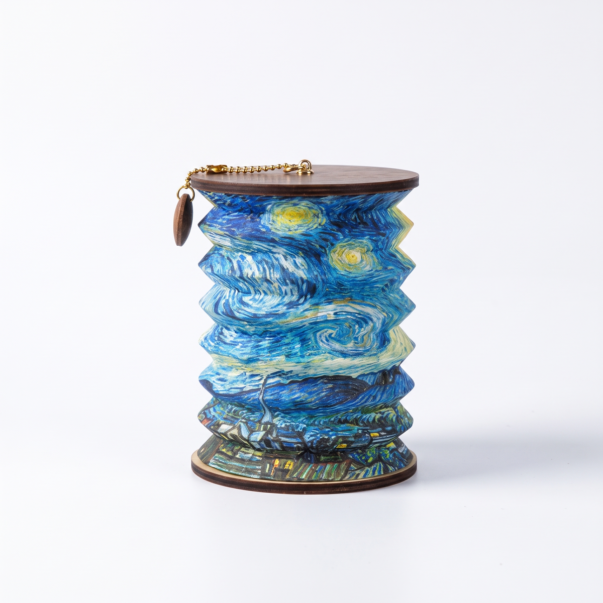 Van Gogh folding paper lantern lamp on a white background