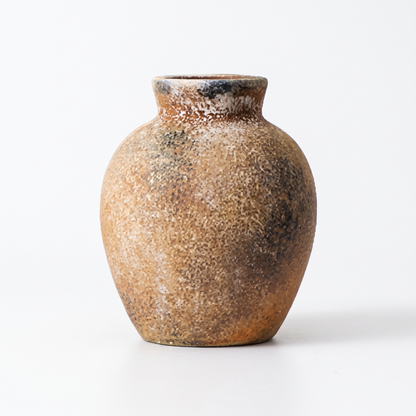 Wabi-sabi ceramic jar – Rust, on a white background